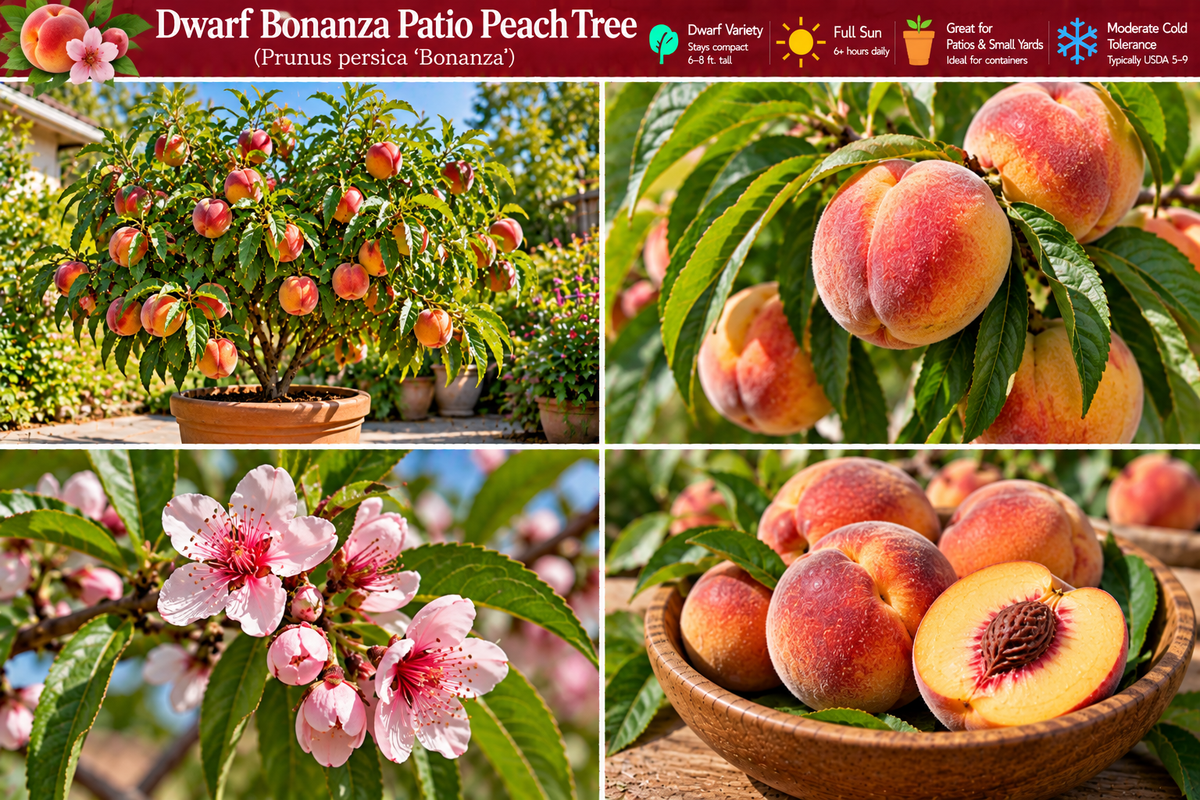 Dwarf Bonanza Patio Peach Tree